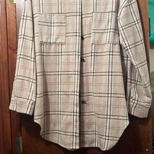 Beige Shacket Flannel